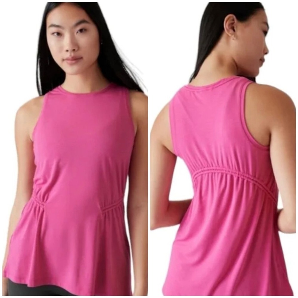 Athleta • NWT Air Out Cinch Tank Top Bright Pink Sleeveless Athletic Sz Small